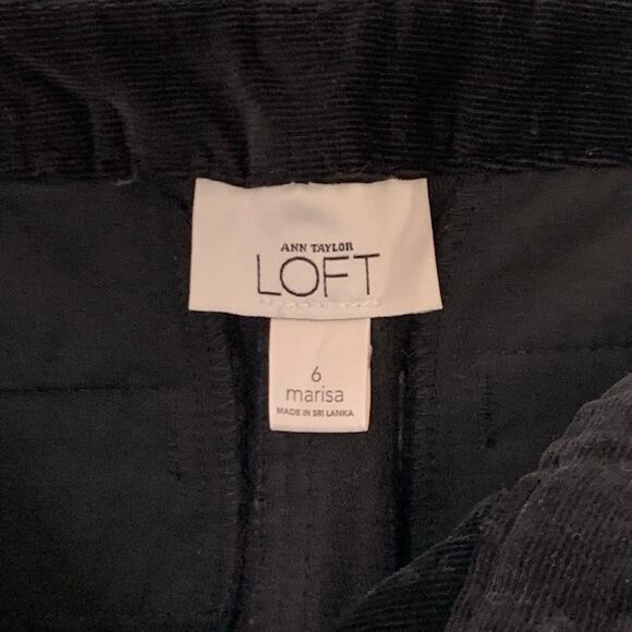 LOFT Marisa Black Corduroy Trousers Size 6 - Picture 6 of 9